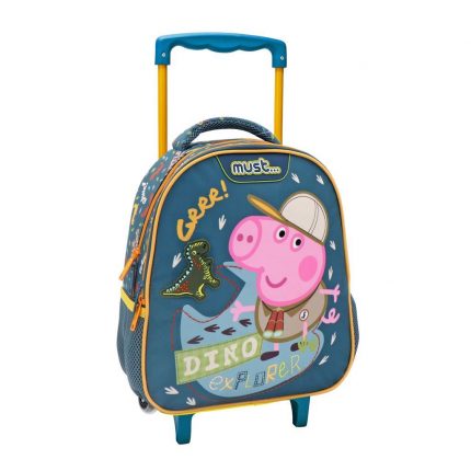 Σχολική Τσάντα Τρόλεϊ Νηπίου George Pig Dino Explorer 2 Θήκες Must (27x10x31εκ) 5205698587689