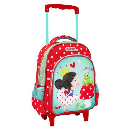 Σχολική Τσάντα Τρόλεϊ Νηπίου Princess With Frog 3D Soft 2 Θήκες Must (27x10x31εκ) 5205698599514