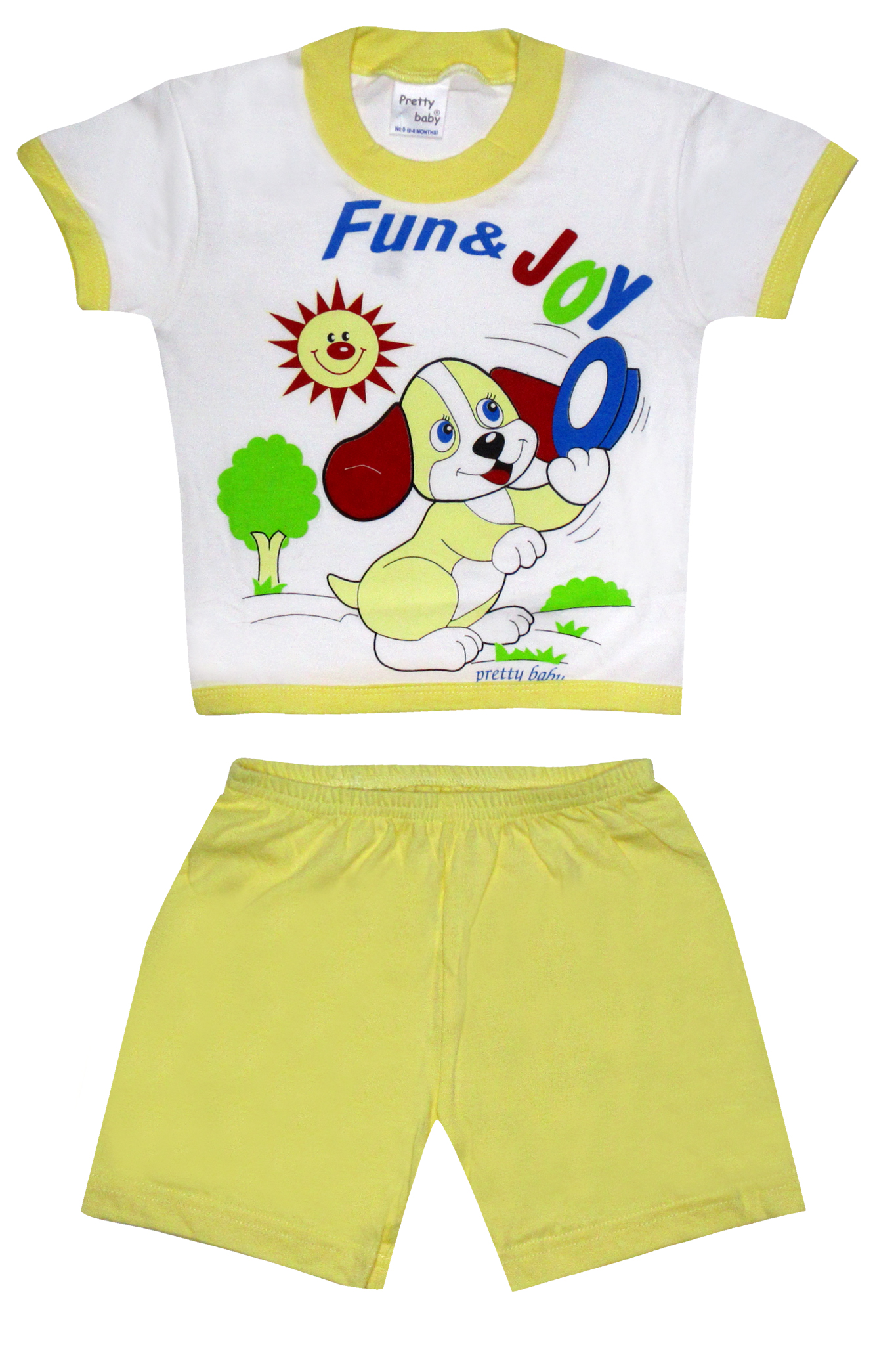 Βρεφική Καλοκαιρινή Πιτζάμα Ice Cream Unisex Λευκό-Κίτρινο, Ψιλή Πλέξη Υφάσματος, Βαμβακερή 100% - Pretty Baby Βρεφική Καλοκαιρινή Πιτζάμα Ice Cream Unisex Λευκό-Κίτρινο, Ψιλή Πλέξη Υφάσματος, Βαμβακερή 100% - Pretty Baby