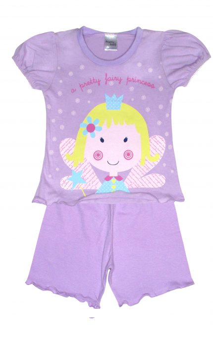Βρεφική Καλοκαιρινή Πιτζάμα για Κορίτσι Princess Λιλά Ψιλή Πλέξη Υφάσματος, Βαμβακερή 100% - Pretty Baby
