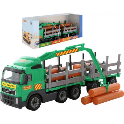 Φορτηγό Volvo με Διπλή Καρότσα και Ξύλα 9500 Powertruck Timber Truck with Trailer 4810344009500 3+ - Polesie