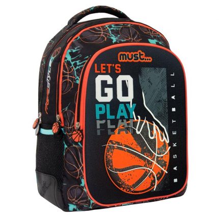 Σχολική Τσάντα Πλάτης Δημοτικού Basketball Lets Go Play 3 Θήκες (32x18x43εκ) Must 5205698598951