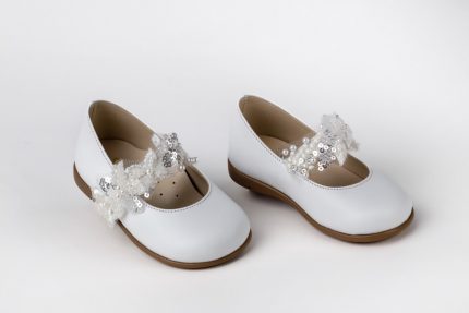 Χειροποίητο Βαπτιστικό Παπουτσάκι για Κορίτσι Περπατήματος Λευκό Κ369Α, Everkid