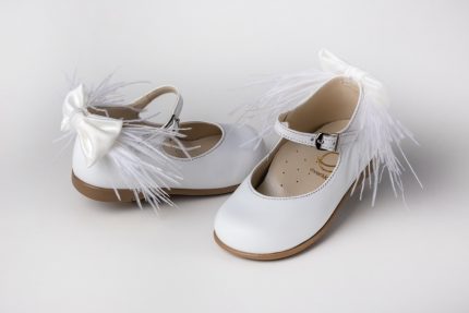 Χειροποίητο Βαπτιστικό Παπουτσάκι για Κορίτσι Περπατήματος Λευκό Κ389A, Everkid