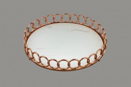 Δίσκος Γάμου Μεταλλικός με Καθρέπτη σε Ροζ Χρυσό NM823890 - La Vista