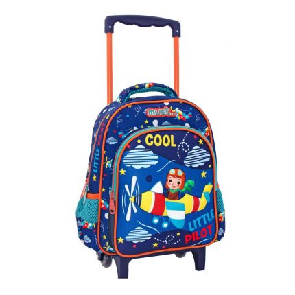Σχολική Τσάντα Τρόλεϊ Νηπίου Little Pilot 3D Soft 2 Θήκες Must (27x10x31εκ) 5205698599590