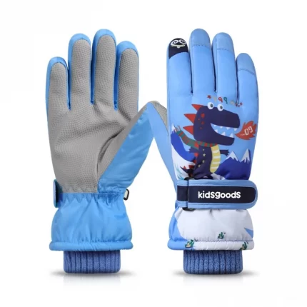 Παιδικά Γάντια για Σκι και Snowboard Δεινόσαυρος Μπλε G-103 - Fiko