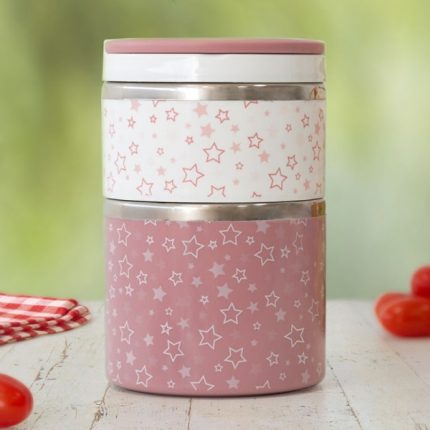 Θερμοδοχείο Φαγητού με 2 Θαλάμους 930 ml Ροζ - Kiokids
