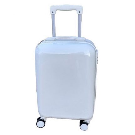 Βαλίτσα Trolley 18'' Off White Γυαλιστερή (52x32x20cm) | ΒΑΛ37