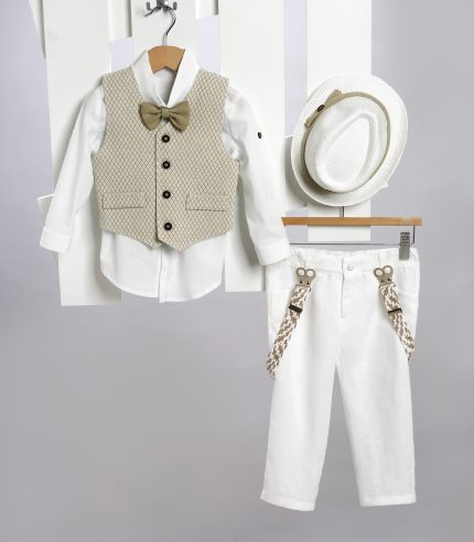Βαπτιστικό Κοστουμάκι για Αγόρι Λευκό 2715-1, New Life