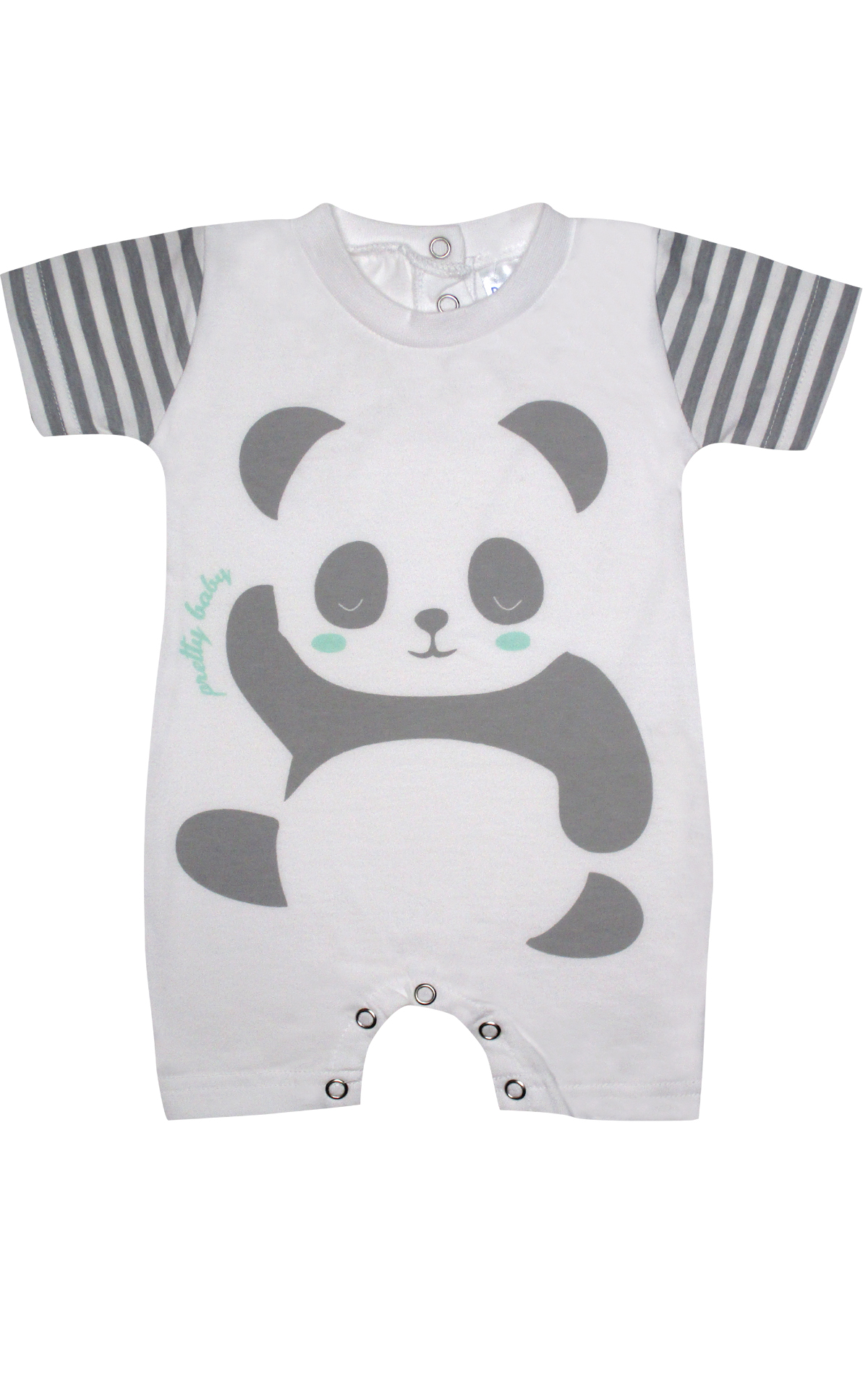 Βρεφικό Καλοκαιρινό Φορμάκι Unisex Big Bear Γκρι-Λευκό Κοντό Μανίκι Ψιλή Πλέξη Υφάσματος, Βαμβακερό 100% - Pretty Baby Βρεφικό Καλοκαιρινό Φορμάκι Unisex Big Bear Γκρι-Λευκό Κοντό Μανίκι Ψιλή Πλέξη Υφάσματος, Βαμβακερό 100% - Pretty Baby