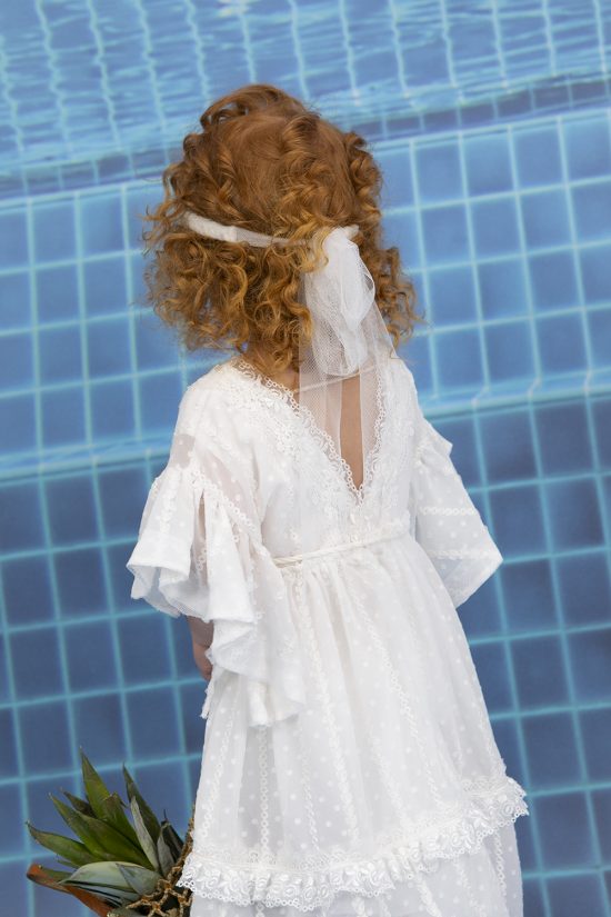 Βαπτιστικό Φορεματάκι για Κορίτσι Λευκό Alkmini 9876, Bambolino