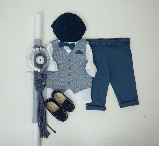 Βαπτιστικό Κοστουμάκι για Αγόρι Elvis Μπλε 9922, Bambolino