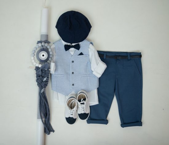 Βαπτιστικό Κοστουμάκι για Αγόρι Mick Σιέλ-Μπλε 9923, Bambolino