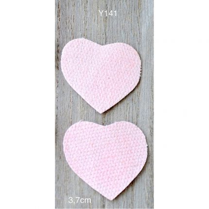 Καρδούλες Μικρές Ροζ Λινές Κολαριστές 3,7cm (24τμχ) | Υ141