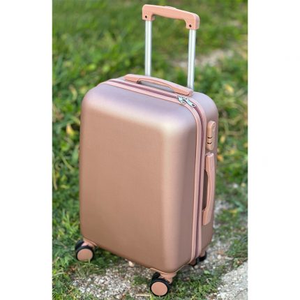 Βαλίτσα Trolley Ροζ Χρυσή Ματ (55x35x22cm) | ΒΑΛ35