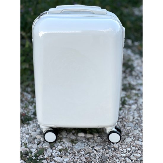 Βαλίτσα Trolley 18'' Off White Γυαλιστερή (52x32x20cm) | ΒΑΛ37