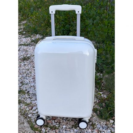 Βαλίτσα Trolley 18'' Off White Γυαλιστερή (52x32x20cm) | ΒΑΛ37