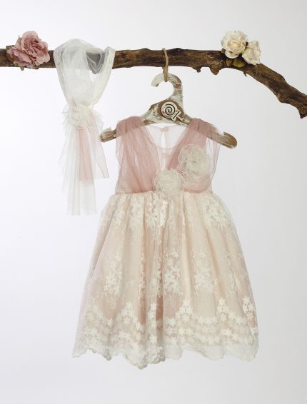 Βαπτιστικό Φορεματάκι για Κορίτσι Ροζ ΦΛ-607, Lollipop