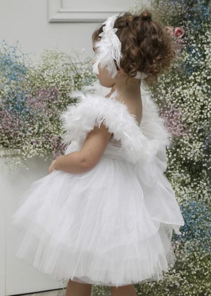 Βαπτιστικό Φορεματάκι για Κορίτσι Λευκό Κ4565Φ, Mi Chiamo