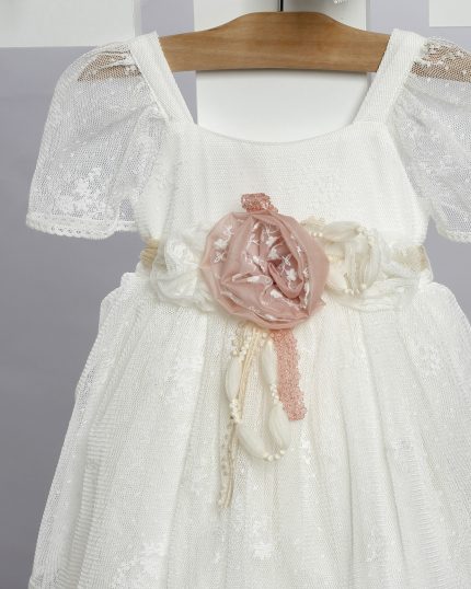 Βαπτιστικό Φορεματάκι για Κορίτσι Εκρού 2728-2, New Life
