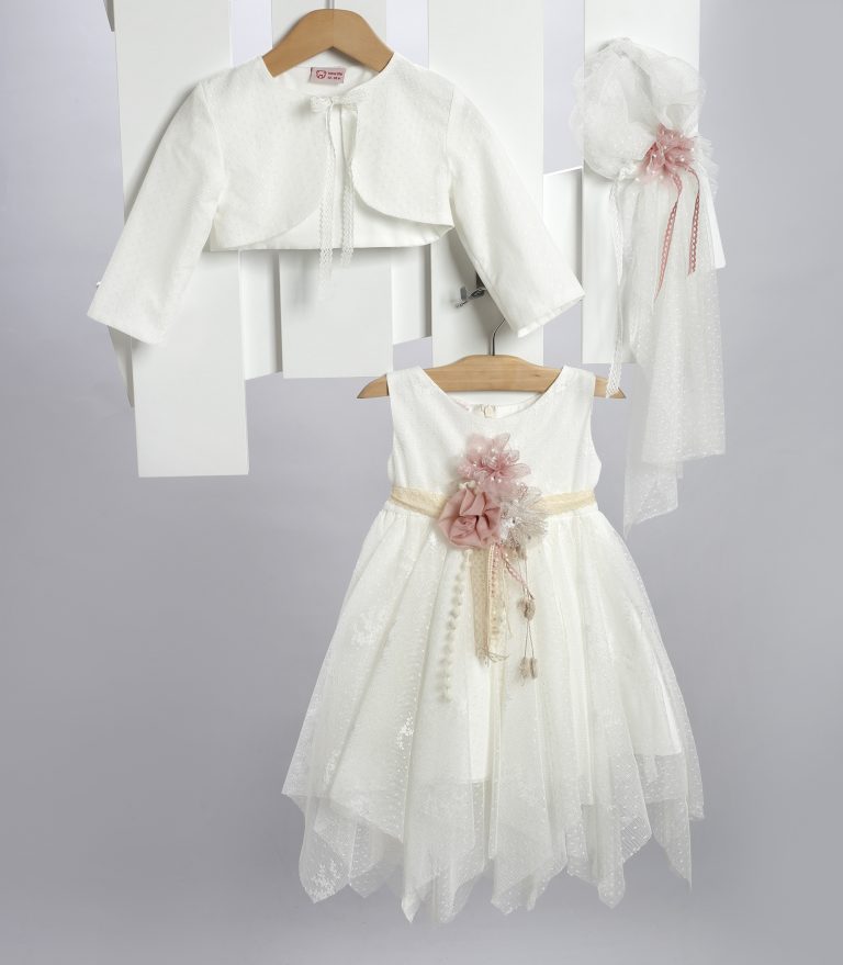 Βαπτιστικό Φορεματάκι για Κορίτσι Εκρού 2732-2, New Life