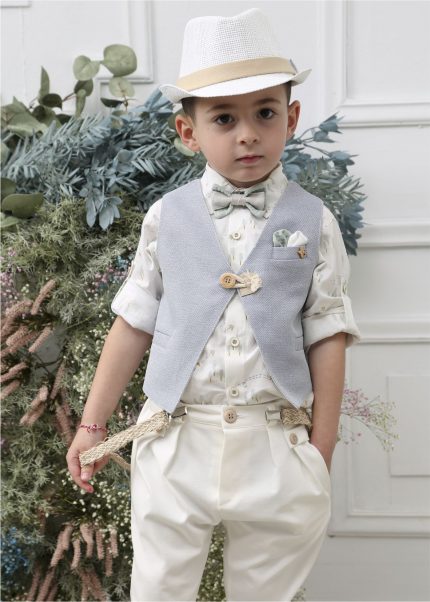Βαπτιστικό Κοστουμάκι για Αγόρι Σιέλ-Ιβουάρ Α4622-ΣΙ, Mi Chiamo