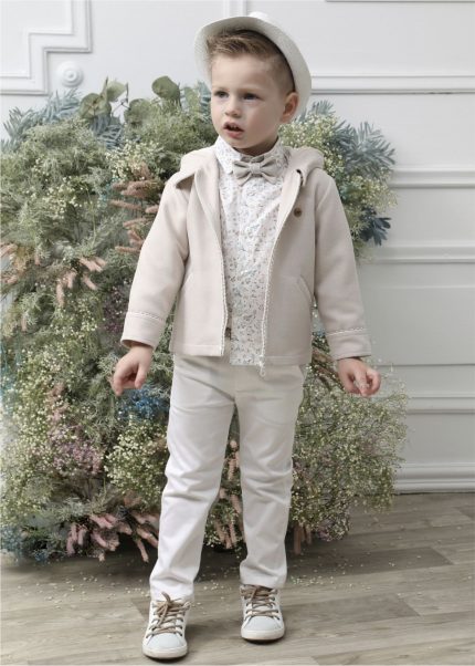 Βαπτιστικό Κοστουμάκι για Αγόρι Μπεζ-Λευκό Α4623-ΜΛ, Mi Chiamo