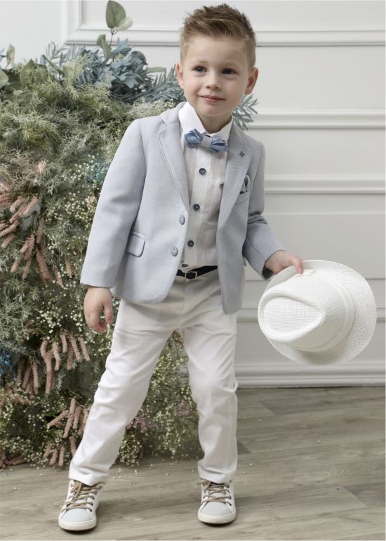 Βαπτιστικό Κοστουμάκι για Αγόρι Σιέλ-Λευκό Α4620-ΣΛ, Mi Chiamo