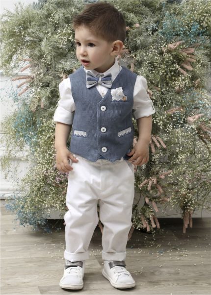Βαπτιστικό Κοστουμάκι για Αγόρι Ραφ-Λευκό Α4631-ΡΛ, Mi Chiamo