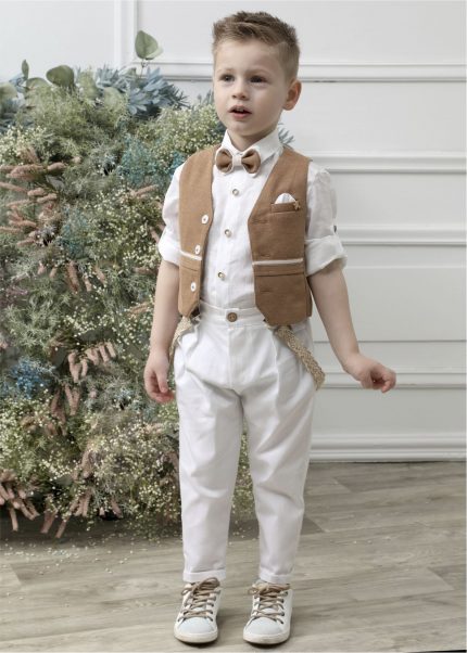 Βαπτιστικό Κοστουμάκι για Αγόρι Ταμπά-Λευκό Α4626-ΤΛ, Mi Chiamo