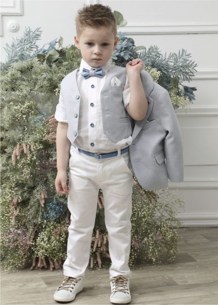 Βαπτιστικό Κοστουμάκι για Αγόρι Σιέλ-Λευκό Α4621-ΣΛ, Mi Chiamo