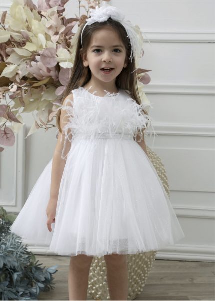 Βαπτιστικό Φορεματάκι για Κορίτσι Λευκό Κ4570Φ-Λ, Mi Chiamo