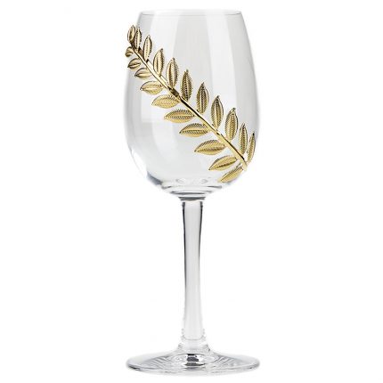 Ποτήρι Κρασιού με Χρυσά Φυλλαράκια PR456
