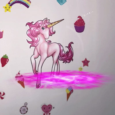 HoloToyz – Magical Unicorn AR Wall Decals Τεράστιο Αυτοκόλλητο Τοίχου Επαυξημένης Πραγματικότητας με Εικόνες που Ζωντανεύουν σε Κινούμενα Σχέδια