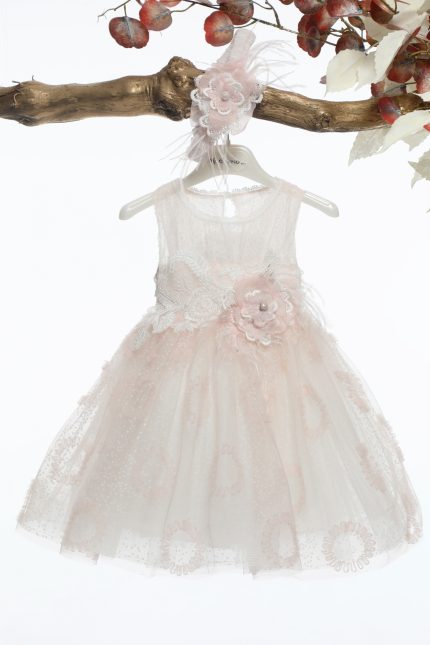 Βαπτιστικό Φορεματάκι για Κορίτσι Ροζ Κ4552-Ρ, Mi Chiamo