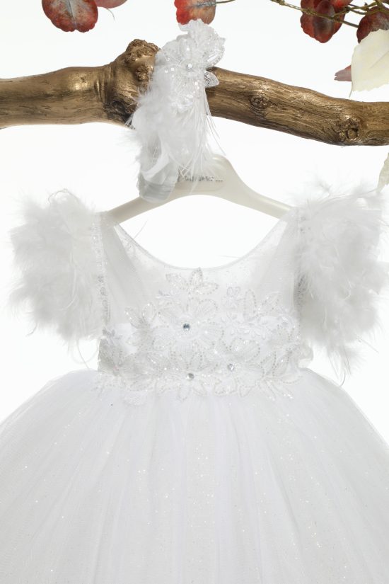 Βαπτιστικό Φορεματάκι για Κορίτσι Λευκό Κ4565Φ, Mi Chiamo