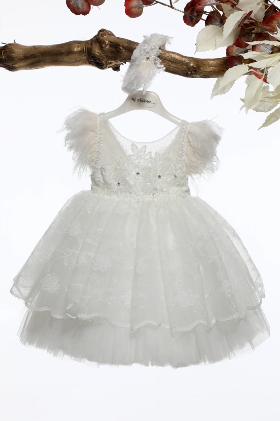 Βαπτιστικό Φορεματάκι για Κορίτσι Ιβουάρ Κ4567Φ-I, Mi Chiamo