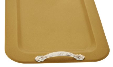 Δίσκος Χρυσός Ορθογώνιος με Λευκόχρυσα Χερούλια Χ235-392