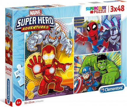 Clementoni Παιδικό Παζλ Super Color Marvel Superhero 3x48 τμχ 4+ - As Company