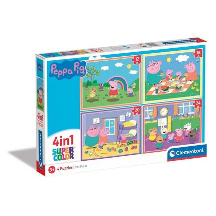 Clementoni Παιδικό Παζλ 4 in 1 Supercolor Peppa Pig 12-16-20-24 τμχ 3+ - As Company