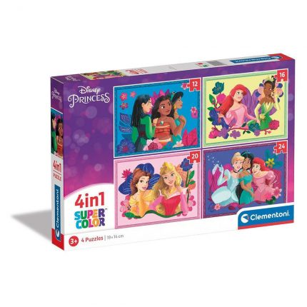 Clementoni Παιδικό Παζλ 4 in 1 Supercolor Disney Πριγκίπισσες 12-16-20-24 τμχ 3+ - As Company