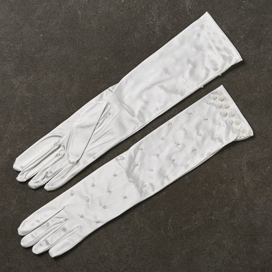 Νυφικά Γάντια με Χάντρες Εκρού 2116-14
