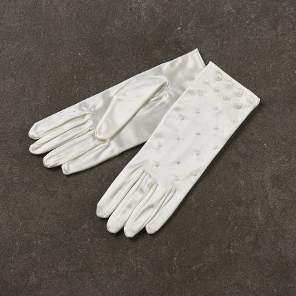 Νυφικά Γάντια Κοντά με Χάντρες Εκρού 2116-9