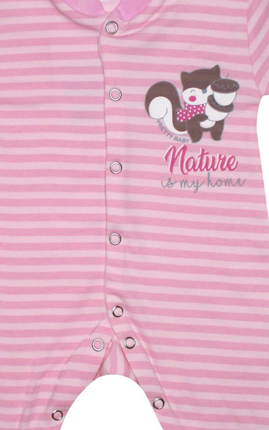 Βρεφικό Χειμερινό Φορμάκι για Κορίτσι Nature Ροζ Μακρύ Μανίκι, Χοντρή Πλέξη, Βαμβακερό 100% - Pretty Baby