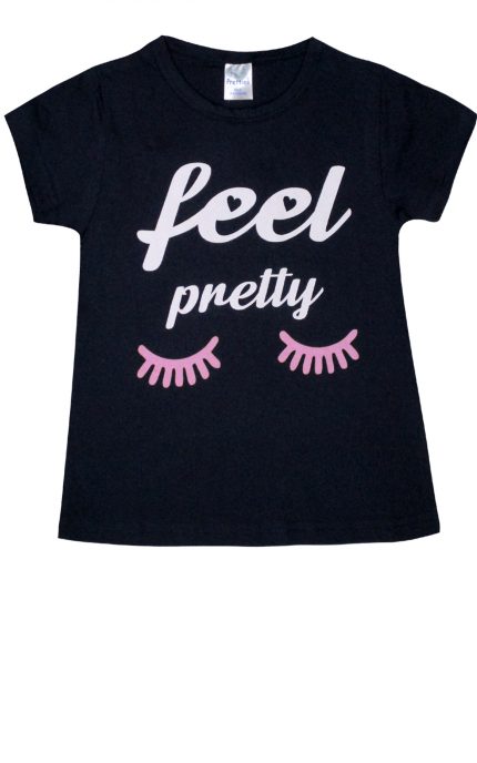 Παιδική Καλοκαιρινή Πιτζάμα για Κορίτσι Feel Pretty Μαρίν-Ροζ Ψιλή Πλέξη Υφάσματος, Βαμβακερή 100% - Pretty Baby