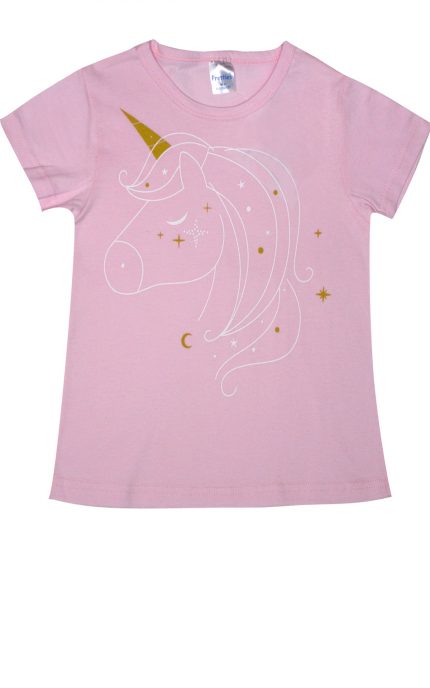 Παιδική Καλοκαιρινή Πιτζάμα για Κορίτσι Unicorn Ροζ Ψιλή Πλέξη Υφάσματος, Βαμβακερή 100% - Pretty Baby