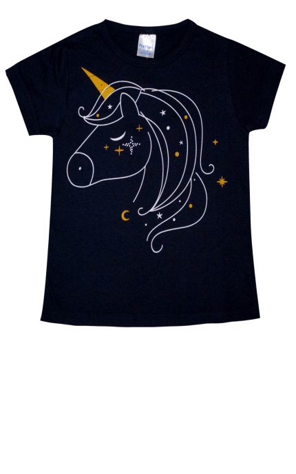 Παιδική Καλοκαιρινή Πιτζάμα για Κορίτσι Unicorn Μαρίν Ψιλή Πλέξη Υφάσματος, Βαμβακερή 100% - Pretty Baby