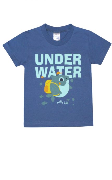 Βρεφική Καλοκαιρινή Πιτζάμα για Αγόρι Underwater Ραφ-Πετρόλ, Ψιλή Πλέξη Υφάσματος, Βαμβακερή 100% - Pretty Baby