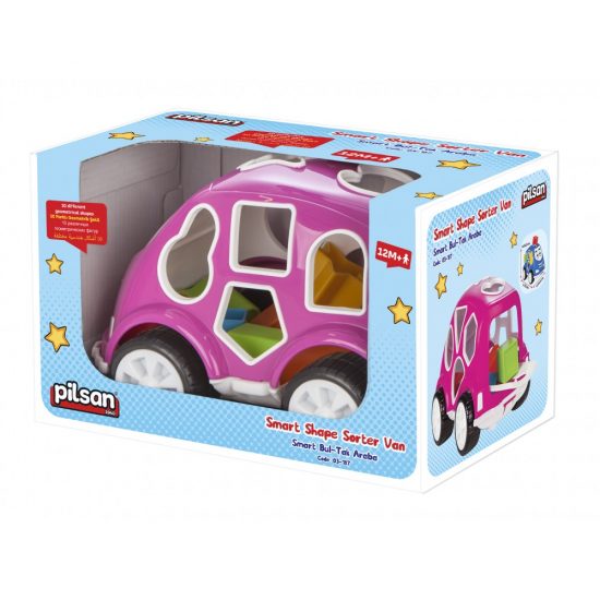 Εκπαιδευτικό Παιχνίδι Ταξινόμησης Αυτοκινητάκι 03187 Smart Shape Sorter Car Pink 12m+ 8693461001161 Pilsan